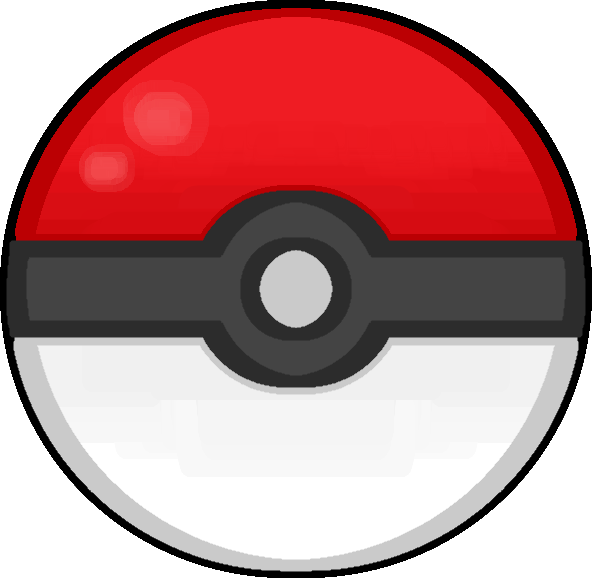 an item from Pokémon called a Pokéball. It is a sphere with a red top piece, a white bottom piece, and an light black middle stripe separating the bottom and top with an off-white button in the center
